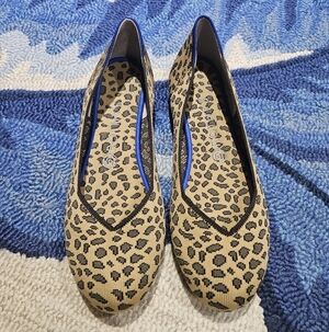 Rothy's Rounded Toe Leopard Flat Size 9.5 Retired Color